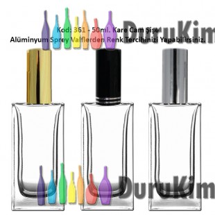 PARFÜM ŞİŞESİ KÜP MODEL METAL SPREYLİ 50ml Kod: 361