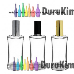 PARFÜM ŞİŞESİ  DAR OMUZLU METAL SPREYLİ 50ml Kod: 364 