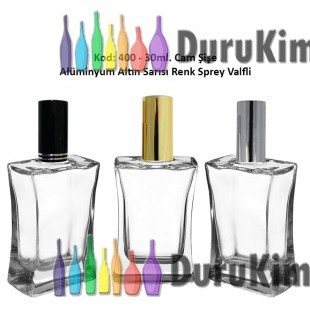 Alüminyum Spreyli KÖŞELİ CAM PARFÜM ŞİŞESİ 30ml Kod: 400