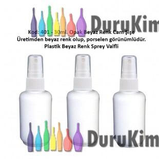 PORSELEN GÖRÜNÜMLÜ BEYAZ CAM PARFÜM ŞİŞESİ 30ml Kod: 401