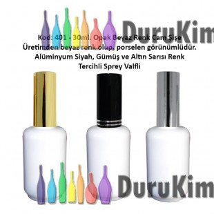 PORSELEN GÖRÜNÜM BEYAZ CAM PARFÜM ŞİŞESİ 30ml Kod: 401