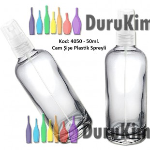 Plastik Spreyli Cam Parfüm Şişesi 50ml Kod: 4050