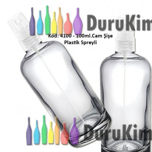 Plastik Spreyli Cam Parfüm Şişesi 100ml Kod: 4100