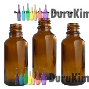 30ml Amber/Kahverengi Cam Şişe Kod:3230 