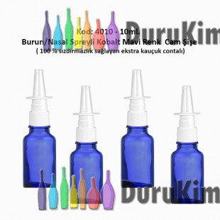 10ml. Burun Spreyli Kobalt Mavi Cam Şişe Kod 4010 