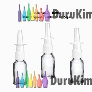 10ml. Burun Spreyli Renksiz Cam Şişe Kod 4010 