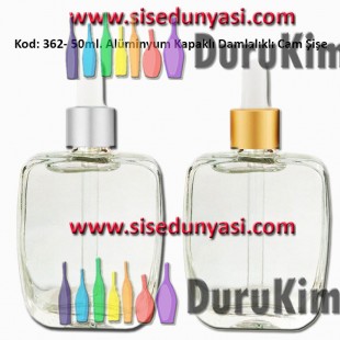 Cam Pipetli Damlalıklı Kozmetik Cam Şişe 50ml Kod: 362