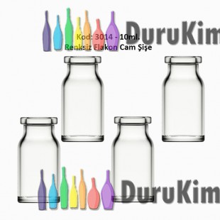 10ml. Flakon Renksiz Cam Şişe Kod: 3014