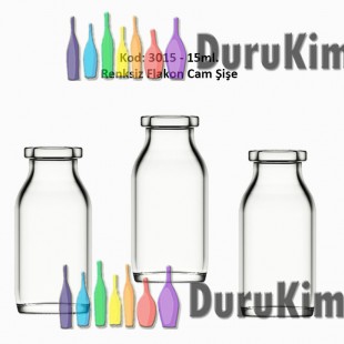 15ml. Flakon Renksiz Cam Şişe Kod: 3015 