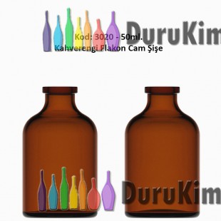 50ml. Flakon Kahverengi Cam Şişe Kod: 3020 