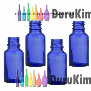 10ml. Kobalt Mavi Cam Şişe Kod: 4010 