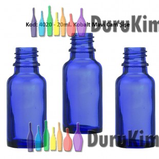 20ml. Kobalt Mavi Cam Şişe Kod: 4020