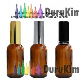 20ml. Alüminyum Spreyli CAM PARFÜM ŞİŞESİ Kod: 3219