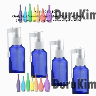 10ml. Ağız Spreyli Kobalt Mavi Renk Şişe Kod 4010 