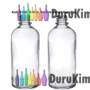 100ml. Renksiz Cam Şişe Kod: 4100 