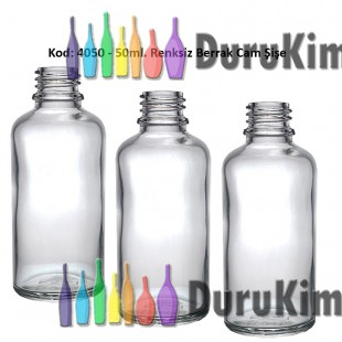 50ml. Renksiz Cam Şişe Kod: 4050 