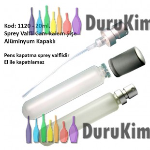 Buzlu Cam Kalem Parfüm Şişesi 20ml Kod: 1120