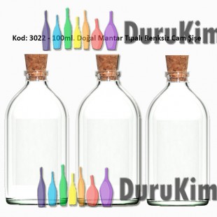 100ml. Mantar Tıpalı Cam Şişe Kod: 3022