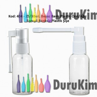 Ağız Spreyli Plastik Şişe 25/30ml Kod: 404 