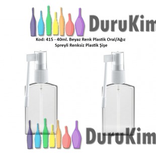 Ağız Spreyli Plastik Şişe 40ml Kod: 415 