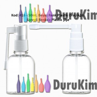 Ağız Spreyli Plastik Şişe 50ml Kod: 416