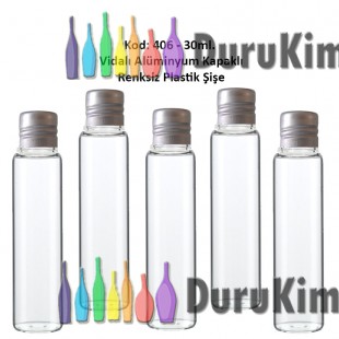 25/30ml ALÜMİNYUM KAPAKLI PLASTİK ŞİŞE Kod: 406 