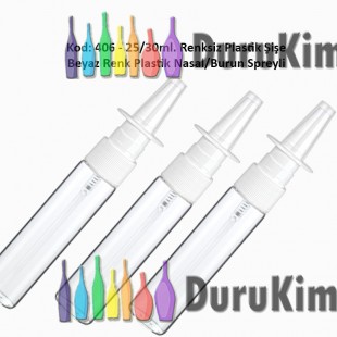 Burun Spreyli Plastik Şişe 25/30ml Kod: 406