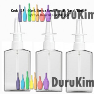 Burun Spreyli Plastik Şişe 40ml Kod: 415