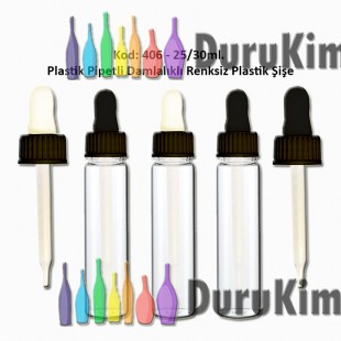 DAMLALIKLI PLASTİK ŞİŞE 25/30ml Kod: 406 