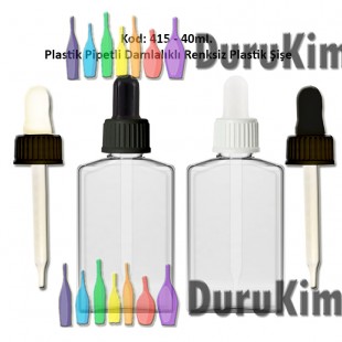 DAMLALIKLI PLASTİK ŞİŞE 40ml Kod: 415 