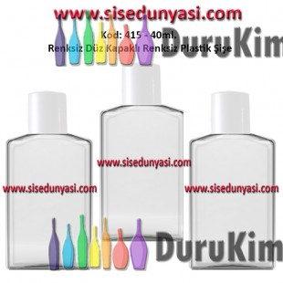 PLASTİK DÜZ KAPAKLI PLASTİK ŞİŞE 40ml Kod: 415 