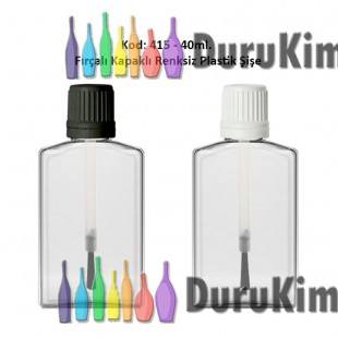 FIRÇALI KAPAKLI PLASTİK ŞİŞE 40ml Kod: 415 