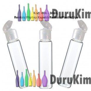 FLIPTOP - ÇITÇIT KAPAKLI PLASTİK ŞİŞE 30ml Kod: 406 