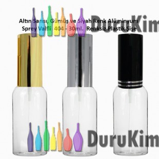 Plastik Parfüm Şişesi Alüminyum Spreyli 30ml. Kod: 404 