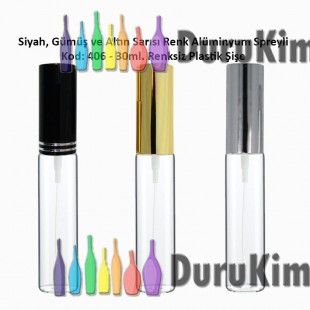 Plastik Parfüm Şişesi Alüminyum Spreyli 30ml. Kod: 406 