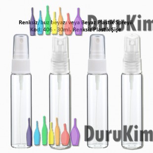 Plastik Parfüm Şişesi Plastik Spreyli 30ml Kod: 406 