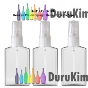 Plastik Parfüm Şişesi Plastik Spreyli 40ml Kod: 415 