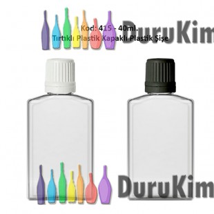 PLASTİK TIRTIKLI KAPAKLI PLASTİK ŞİŞE 40ml Kod: 415 